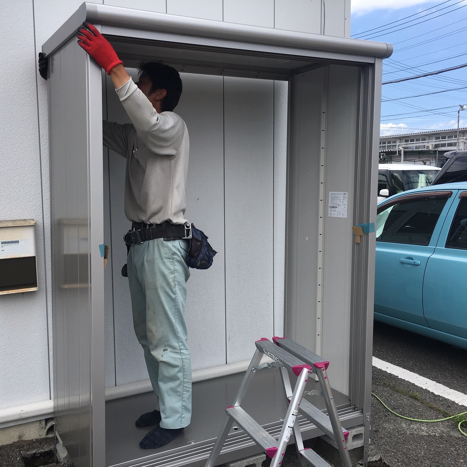徳島・香川のオフィス内装工事｜物置設置工事（ヨドコウ・ESE-1507A）